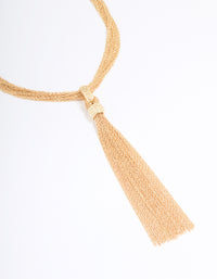 Gold Textured Rope Y-Necklace - link has visual effect only