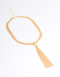 Gold Textured Rope Y-Necklace - link has visual effect only