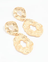 Gold Hammered Circle Drop Earrings - link has visual effect only