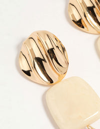 Gold Triple Stone Drop Earrings - link has visual effect only