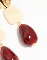 Gold Triple Stone Drop Earrings - link has visual effect only