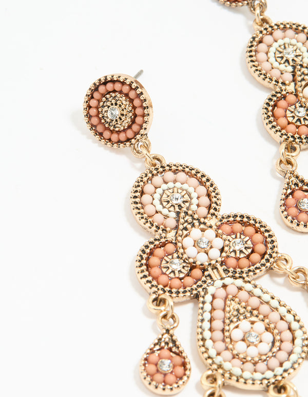 Gold Beaded Bug Seed Earrings