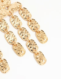 Gold Hammered Drop Earrings - link has visual effect only