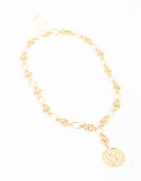 Gold Roman Pendant Y-Necklace - link has visual effect only
