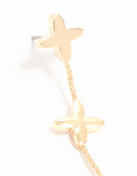 Gold Chain Flower Drop Earrings - link has visual effect only