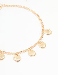 Gold Shell & Fish Charm Anklets 3-Pack - link has visual effect only