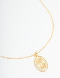 Gold Plated Mary Pendant Necklace - link has visual effect only