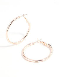 Rose Gold Narrow Hinge Hoop Earrings - link has visual effect only