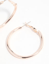 Rose Gold Narrow Hinge Hoop Earrings - link has visual effect only