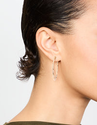 Rose Gold Molten Thin Hoop Earrings - link has visual effect only