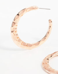 Rose Gold Molten Thin Hoop Earrings - link has visual effect only