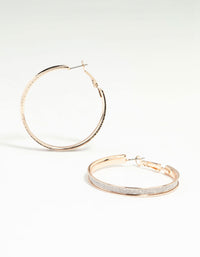 Rose Gold Glitter Hoop Earrings - link has visual effect only