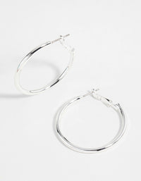 Silver Narrow Hinged Hoop Earrings - link has visual effect only