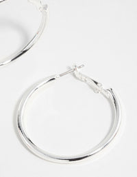 Silver Narrow Hinged Hoop Earrings - link has visual effect only