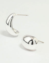 Silver Chubby Huggie Earrings - link has visual effect only