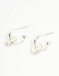 Silver Diamante Rondell Hoop Earrings - link has visual effect only