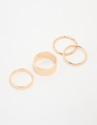 Gold Thick & Thin Cigar Stacking Rings 4-Pack - link has visual effect only