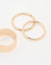 Gold Thick & Thin Cigar Stacking Rings 4-Pack - link has visual effect only