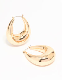 Gold Thick Large Hoop Earrings - link has visual effect only