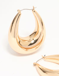 Gold Thick Large Hoop Earrings - link has visual effect only