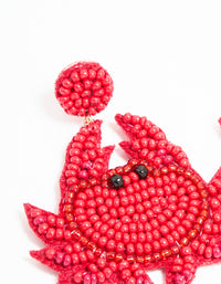 Red Beaded Crab Drop Earrings - link has visual effect only