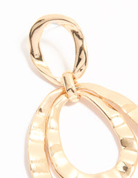 Gold Hammered Circle Drop Earrings - link has visual effect only