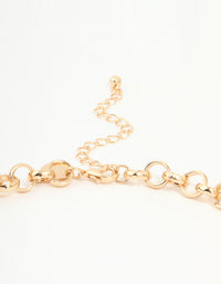 Gold Chunky Heart Charm Necklace - link has visual effect only