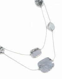 Gunmetal Blue Circle Layered Necklace - link has visual effect only