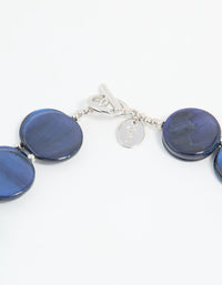 Blue Genuine Shell Disc Layered Necklace - link has visual effect only