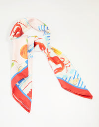 Summer Food Print Fabric Scarf - link has visual effect only