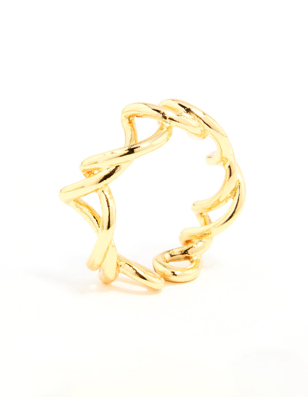 Gold Plated Wire Twisted Ring