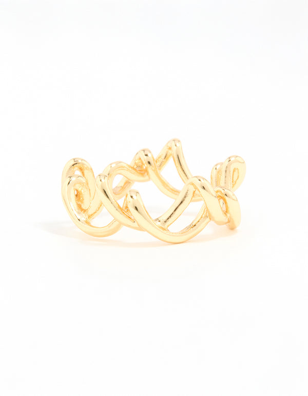 Gold Plated Wire Twisted Ring
