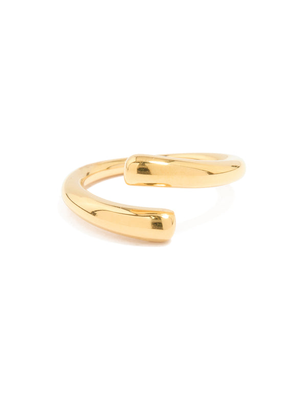 Waterproof Gold Plated Stainless Steel Swirl Wrap Ring