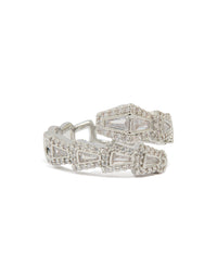 Silver Cubic Zirconia Point Wrap Ring - link has visual effect only