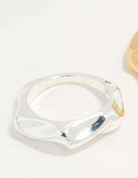 Mixed Metal Textured Rings 2-Pack - link has visual effect only