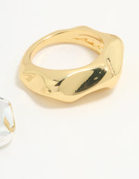 Mixed Metal Textured Rings 2-Pack - link has visual effect only