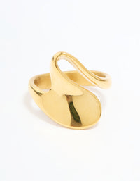 Waterproof Gold Plated Stainless Steel Open Swirl Ring - link has visual effect only