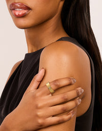 Waterproof Gold Plated Stainless Steel Cubic Zirconia Flower Band Ring - link has visual effect only