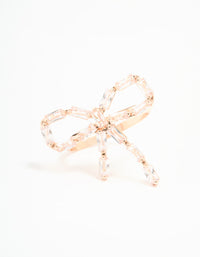 Rose Gold Diamante Bow Ring - link has visual effect only