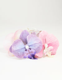 Pink & Purple Fabric Orchid Claw Hair Clip - link has visual effect only