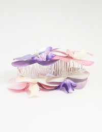 Pink & Purple Fabric Orchid Claw Hair Clip - link has visual effect only
