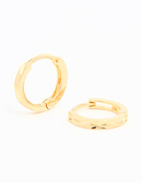 Gold Plated Sterling Silver Diamond Style Cut Huggie Earrings - link has visual effect only