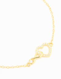 Gold Plated Sterling Silver Cubic Zirconia Infinity & Heart Bracelet - link has visual effect only