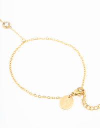 Waterproof Gold Plated Stainless Steel Diamante Bezel Hand Chain - link has visual effect only