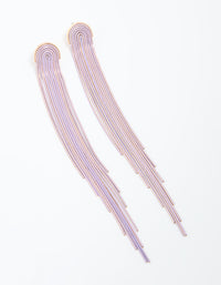 Gold Purple Waterfall Cupchain Drop Earrings - link has visual effect only