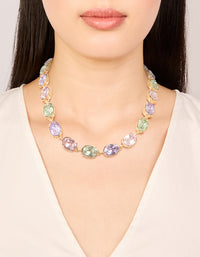 Gold Pastel Gem Oval Necklace - link has visual effect only