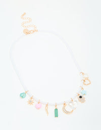 Gold Pearl Celestial Charm Necklace - link has visual effect only