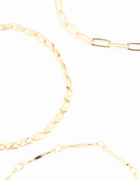 Gold Pearl Mixed Charm & Chain Bracelets 4-Pack - link has visual effect only