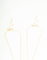 Gold Pink Diamante & Bow Necklaces 2-Pack - link has visual effect only