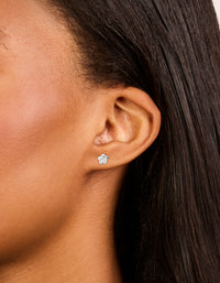 Sterling Silver Frangipani Stud Earrings - link has visual effect only